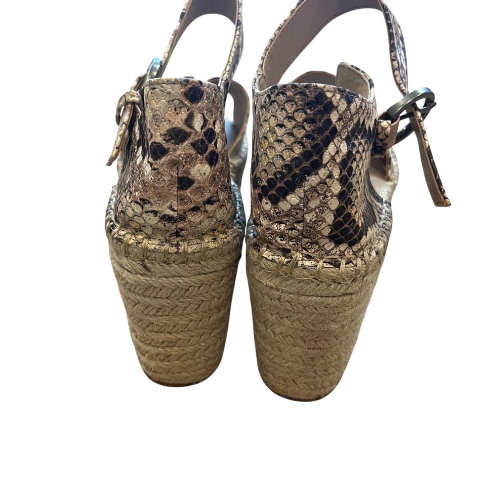 Coconuts by Matisse Flirty Snakeskin Espadrille Wedge Sandals Brown Tan Sz 8.5M - Picture 3 of 8